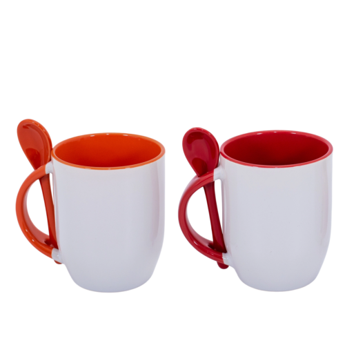 Taza Personalizada color Interior, Mango y Cuchara - 11 oz - Imagen 1