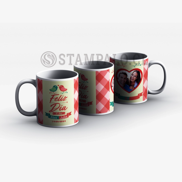 Taza | Feliz día, te amo  - Foto y Nombre Personalizada