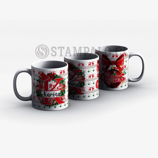 Taza | Merry Christmas - Nombre K Personalizado